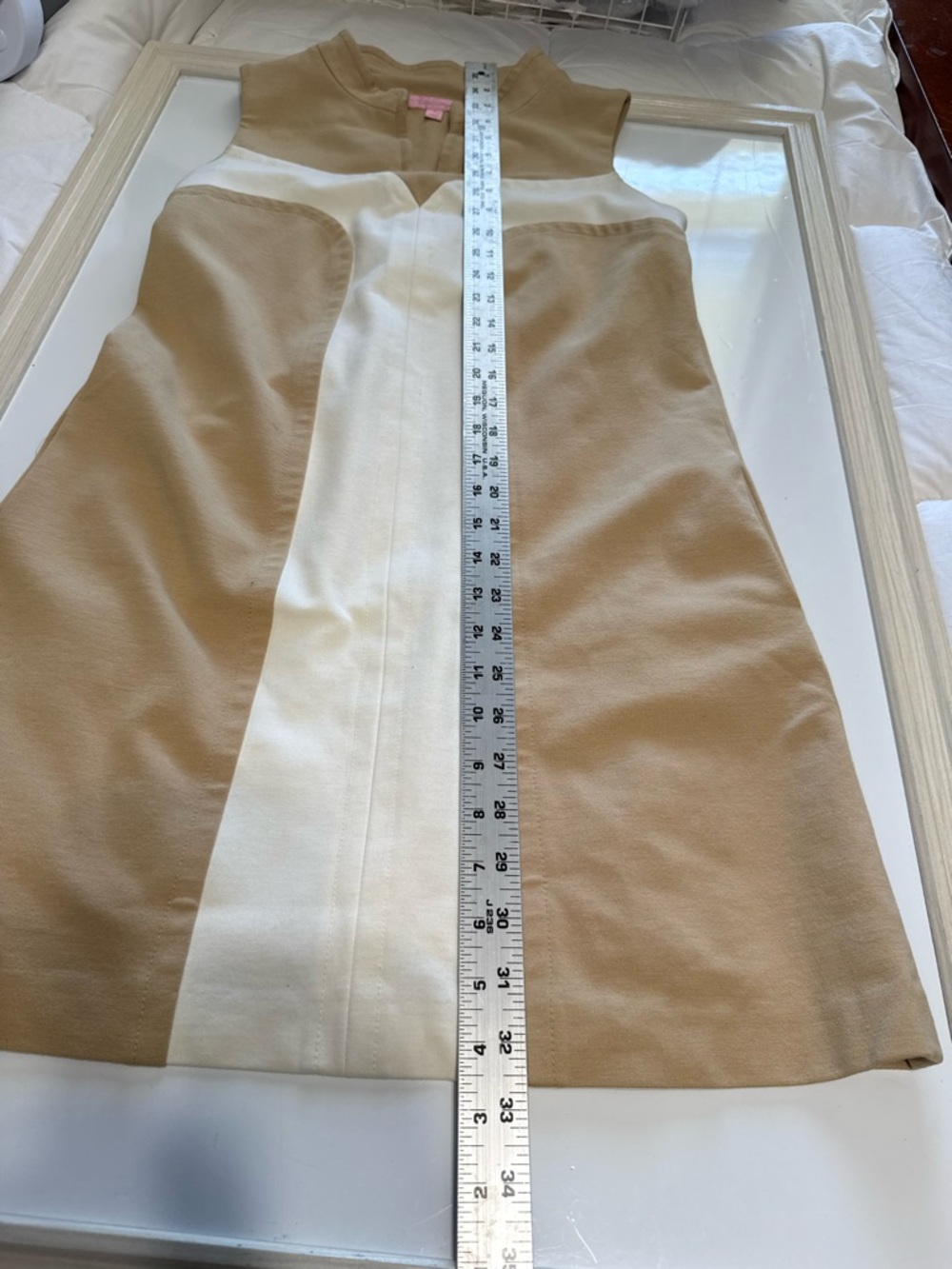 Lilly Pulitzer Tan and White Sleeveless Mini Dress - Picture 9 of 14
